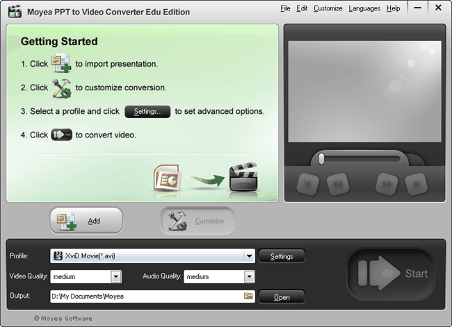 Moyea PPT to Video Converter Edu Edition Screenshot
